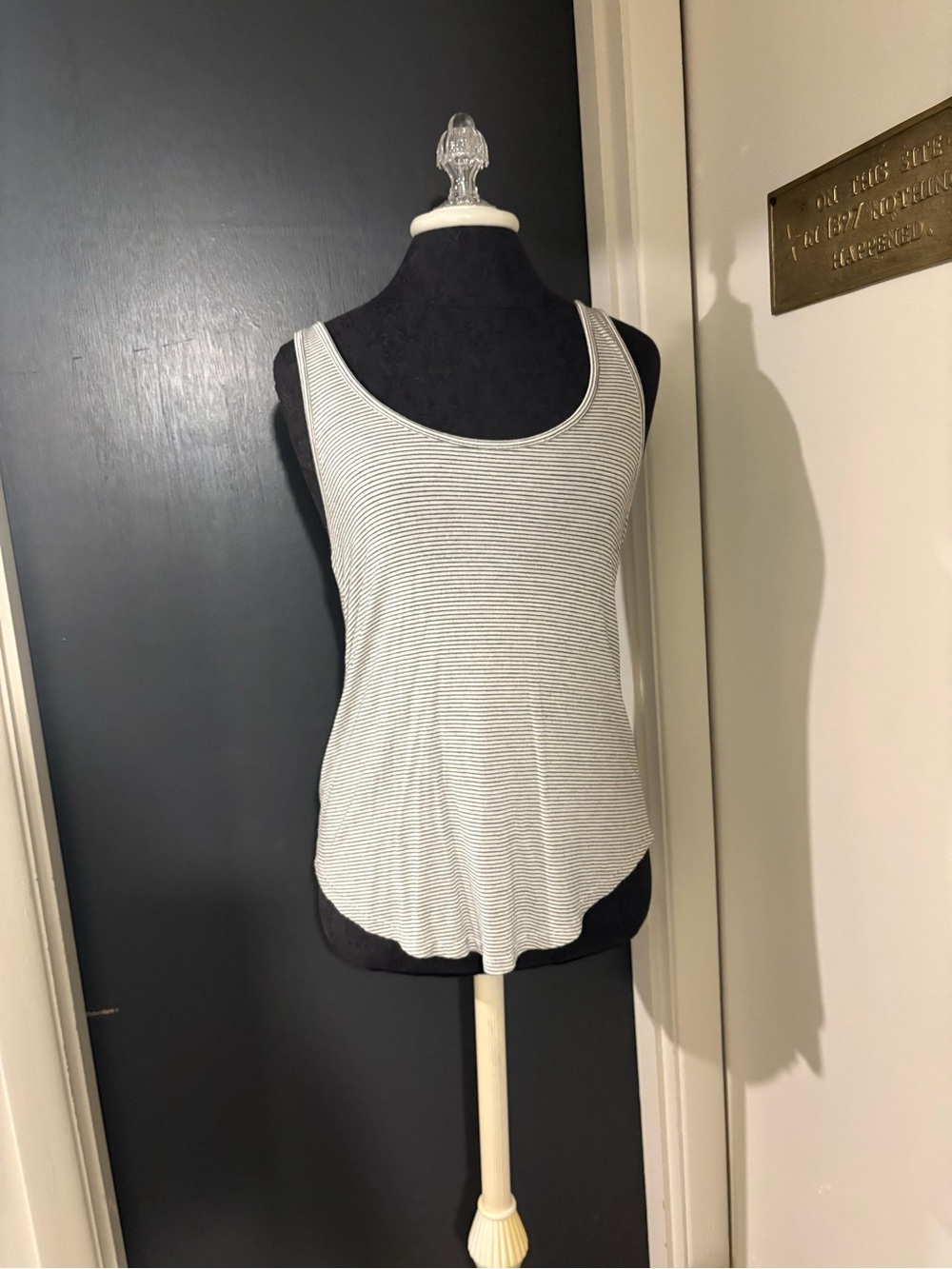 Pieces via ASOS Striped Scoop Neck Tank Top in Black and White